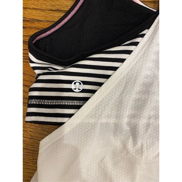 Lululemon No Limits Tank White / Classic Stripe Black White / Black - Picture 7 of 7